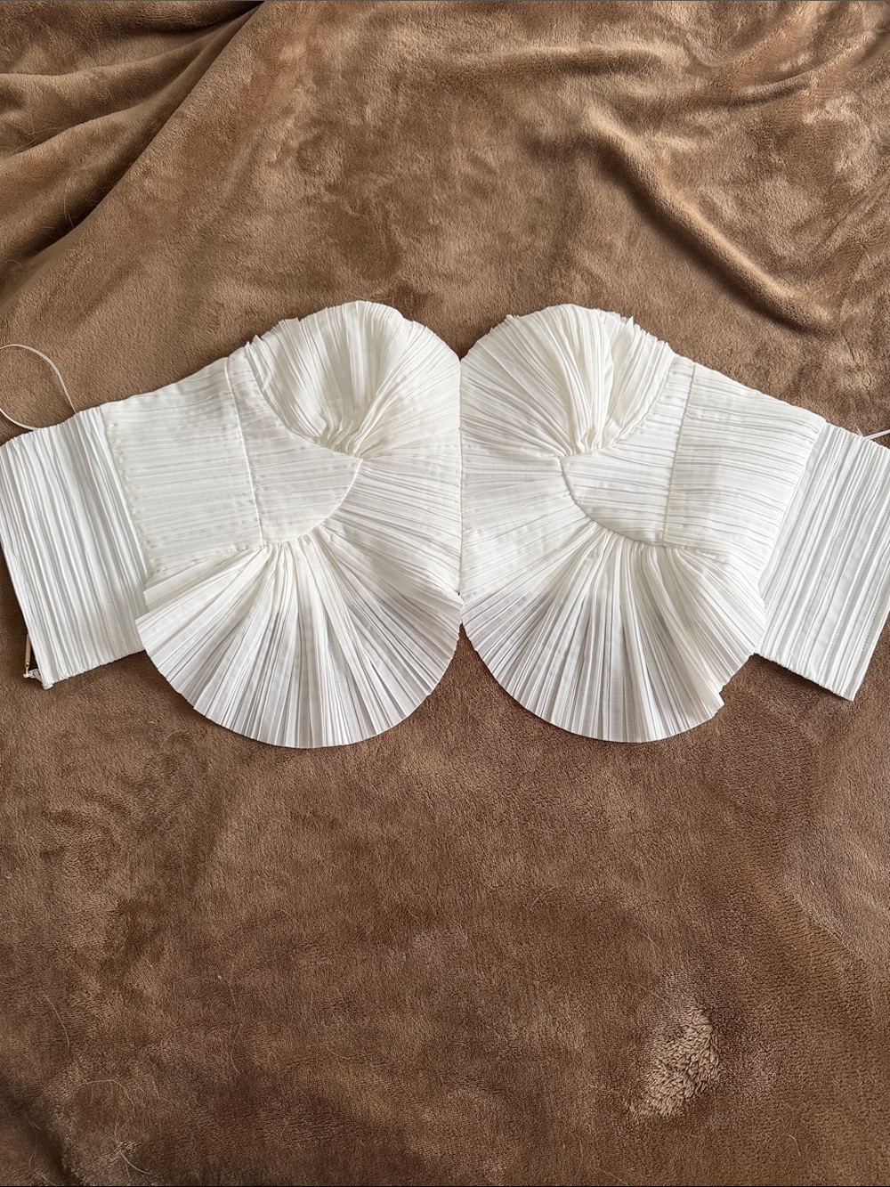 cult gaia White Pleated Structured Bustier Top